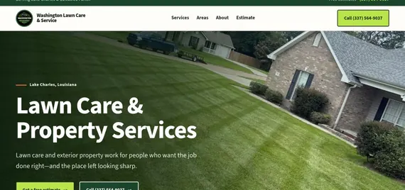 Washington Lawn Care & Service website screenshot