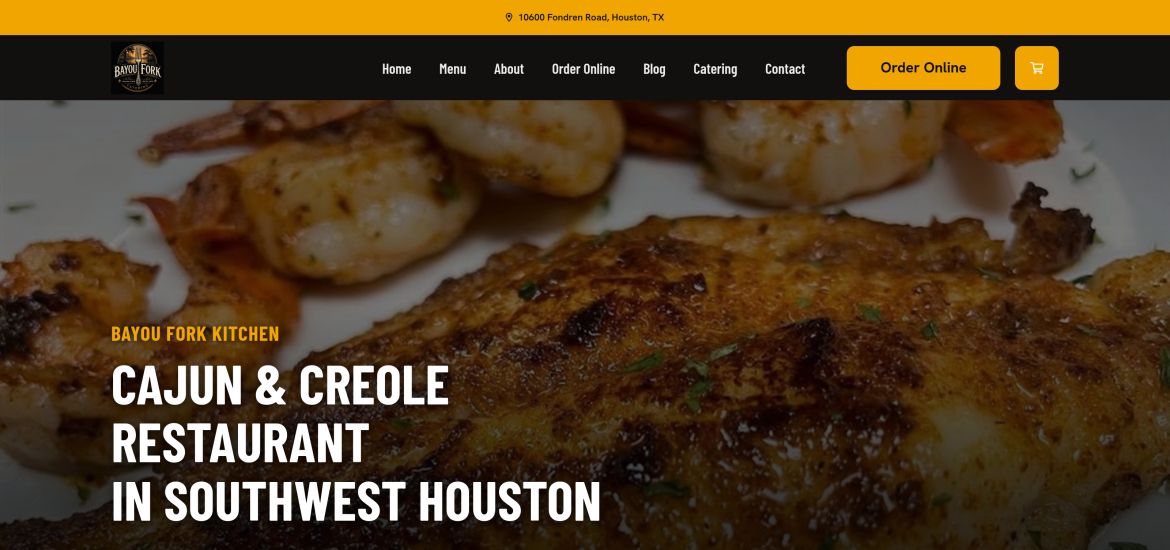 Bayou Fork Kitchen website screenshot