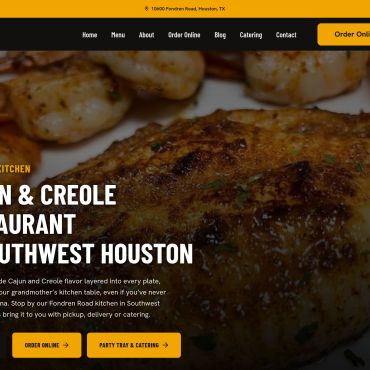 Bayou Fork Kitchen website detail screenshot