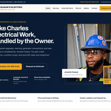 Ceasar's Electric website detail screenshot