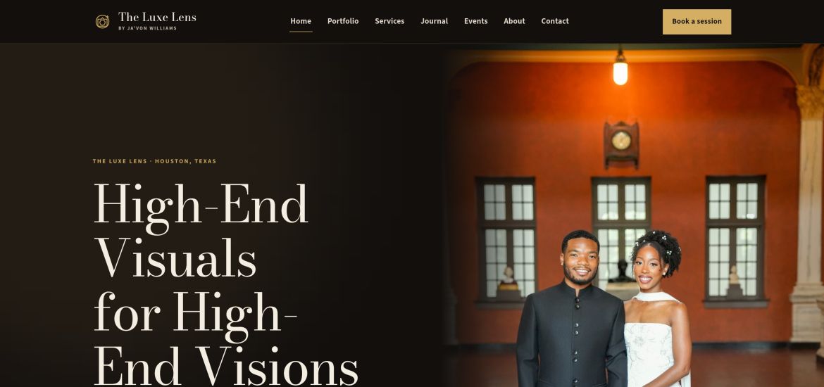 The Luxe Lens website screenshot