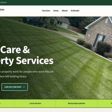 Washington Lawn Care & Service website detail screenshot