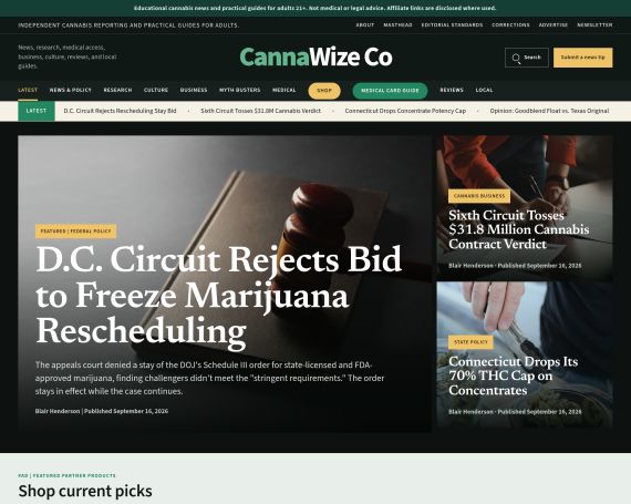 CannaWize Co website screenshot