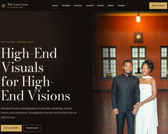 The Luxe Lens website screenshot
