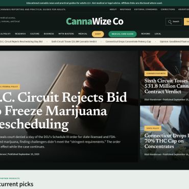 CannaWize Co website detail screenshot