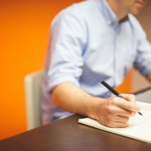Business professional writing content