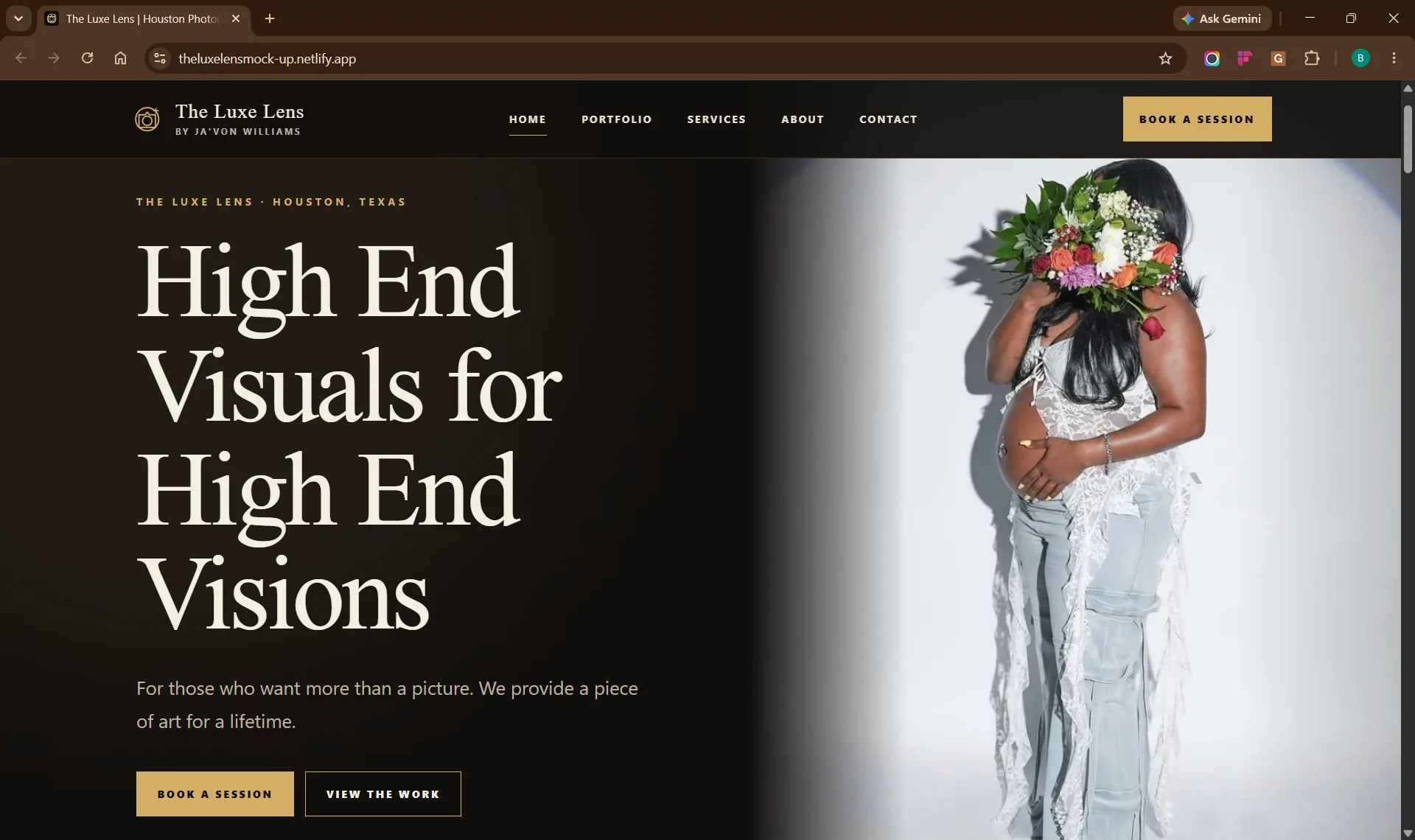 The Luxe Lens photography website redesign